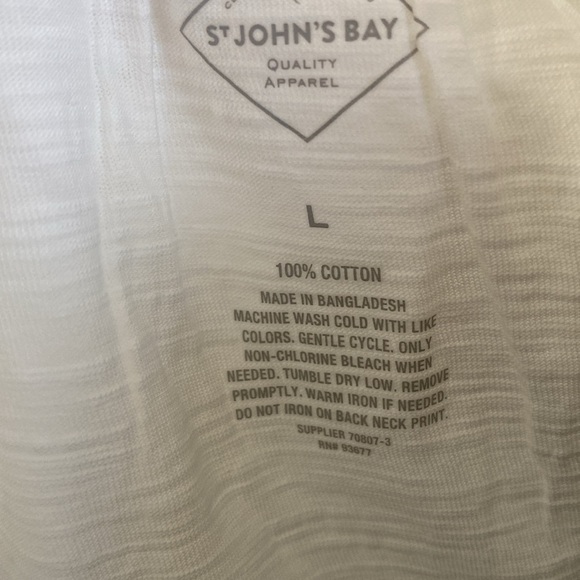 St John’s Bay White Eyelet Top Tee 100% Cotton Split Next Sz L NWOT - Picture 7 of 7